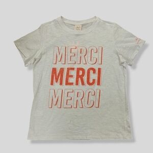 Cinq à Sept White and Red Merci Tee